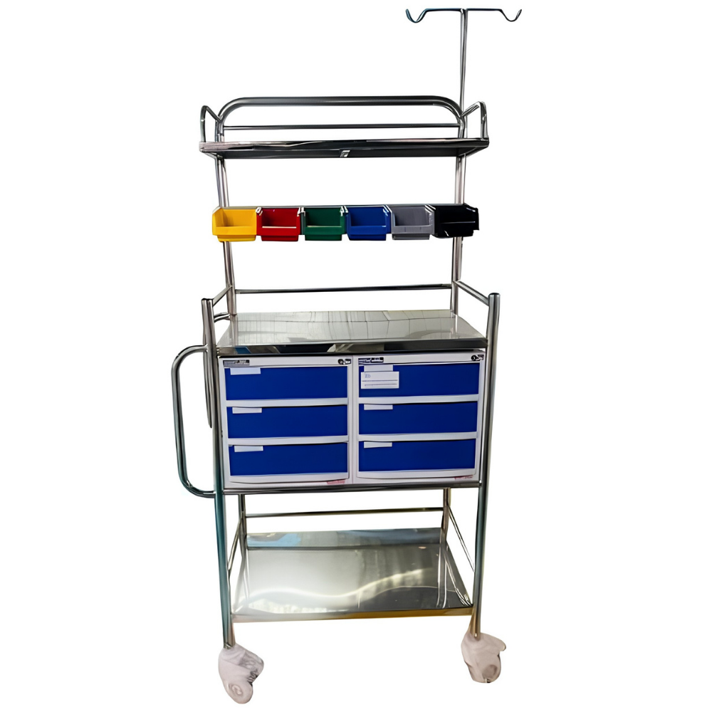 CRASH CART IN POWDER COATED FRAME CRASH CART IN POWDER COATED FRAME - Image 1